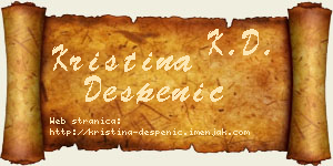 Kristina Despenić vizit kartica